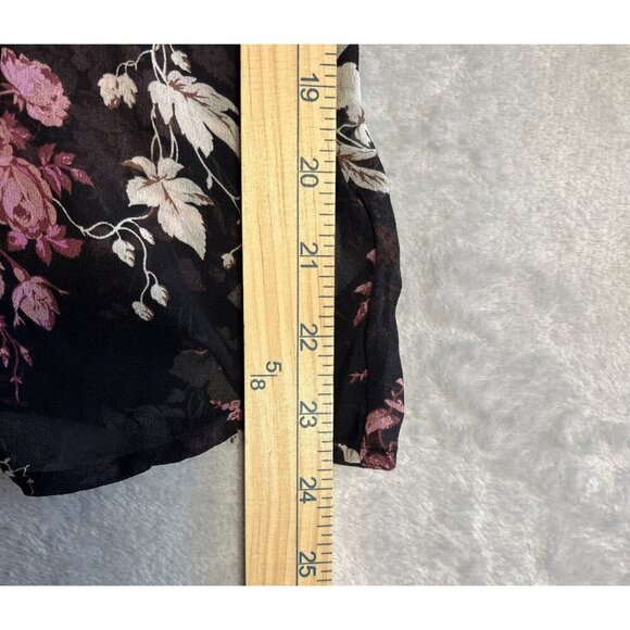 Paige 100% Silk Llara Floral Ruffle Blouse In Mauve Rose Multi Women's Sz XS - Picture 8 of 11
